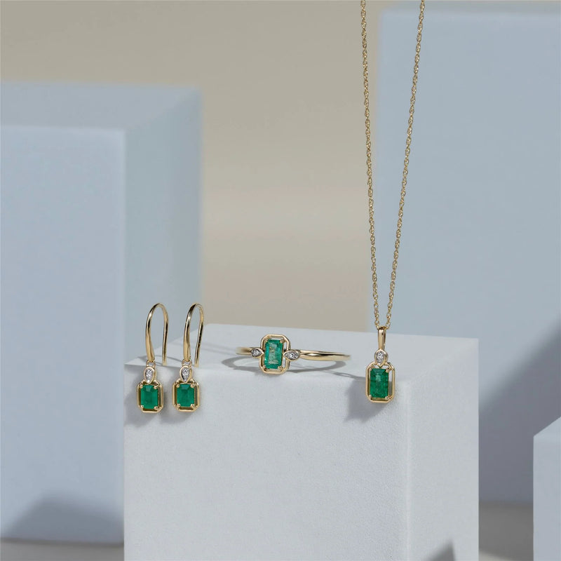 Lumina Emerald-Cut Earrings (Emerald Edition)