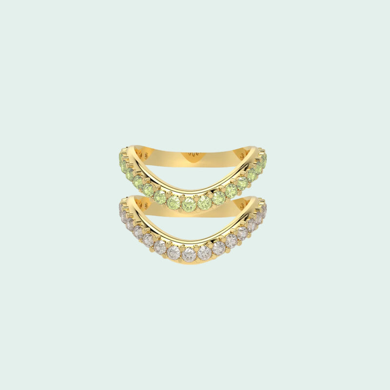 Liquid Tide Dual Band Pavé Ring