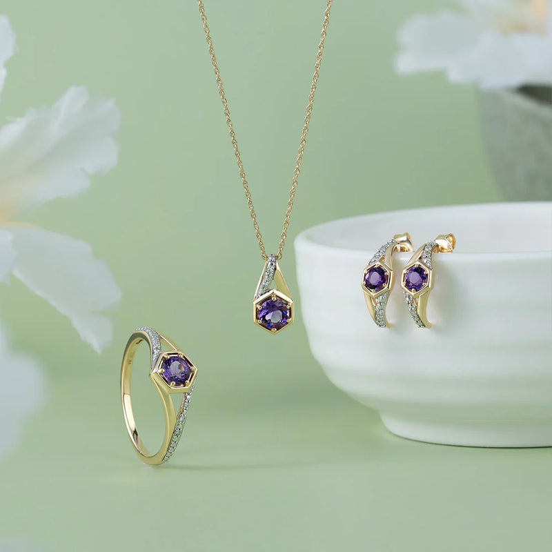 Apex Hexagon Ring (Amethyst Edition)