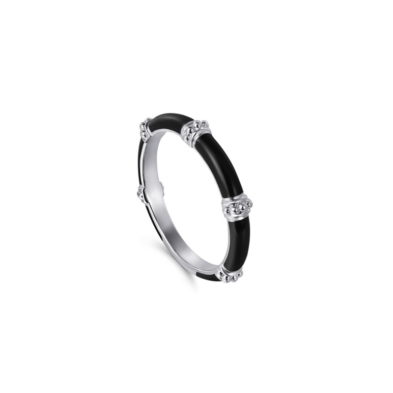 The Bamboo Node Ring (Chrome Green & Rose Gold Edition)