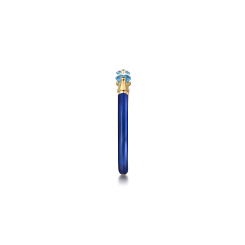 The Capri Kiss Ring (Aquamarine & Chrome Blue Edition)