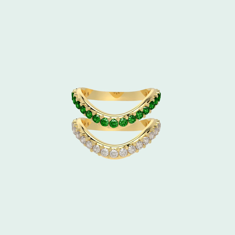 Liquid Tide Dual Band Pavé Ring
