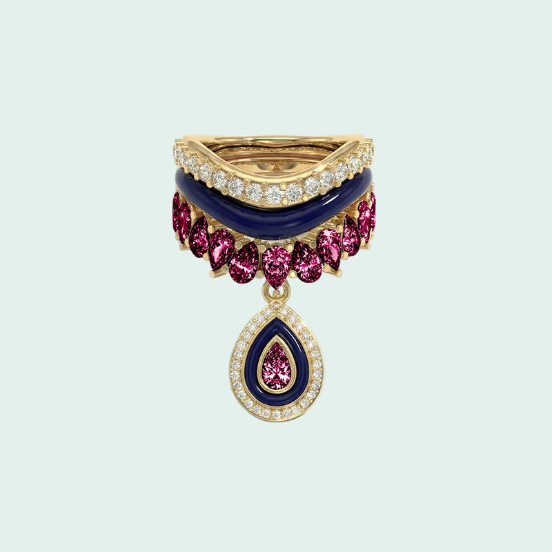 Varna-Volt-Gold Trio Ring Stack