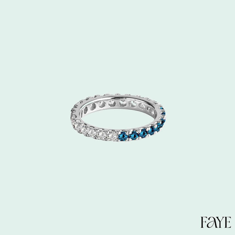 white candy pave eternity  (silver)