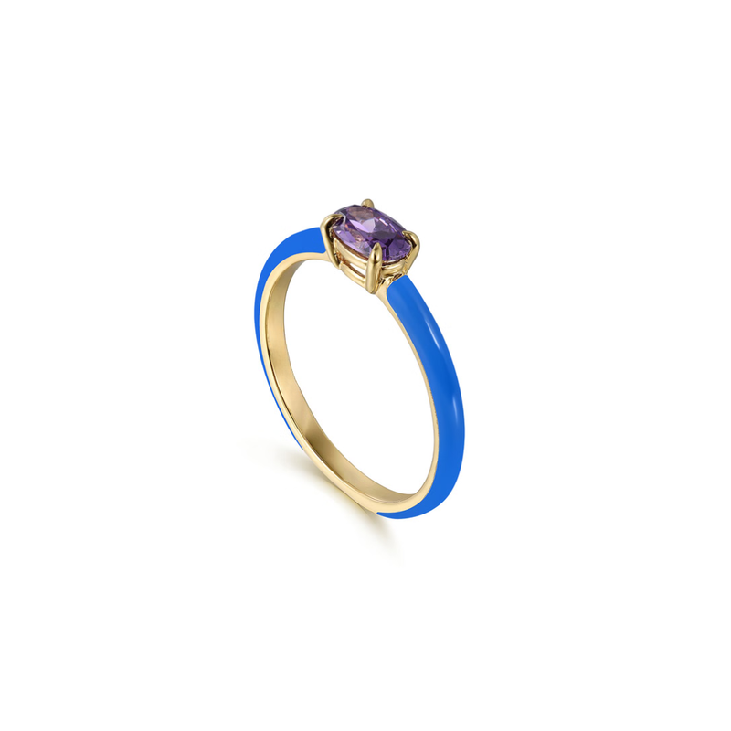 The Petite Pavilion Ring (Amethyst Purple & Chrome Red Edition)