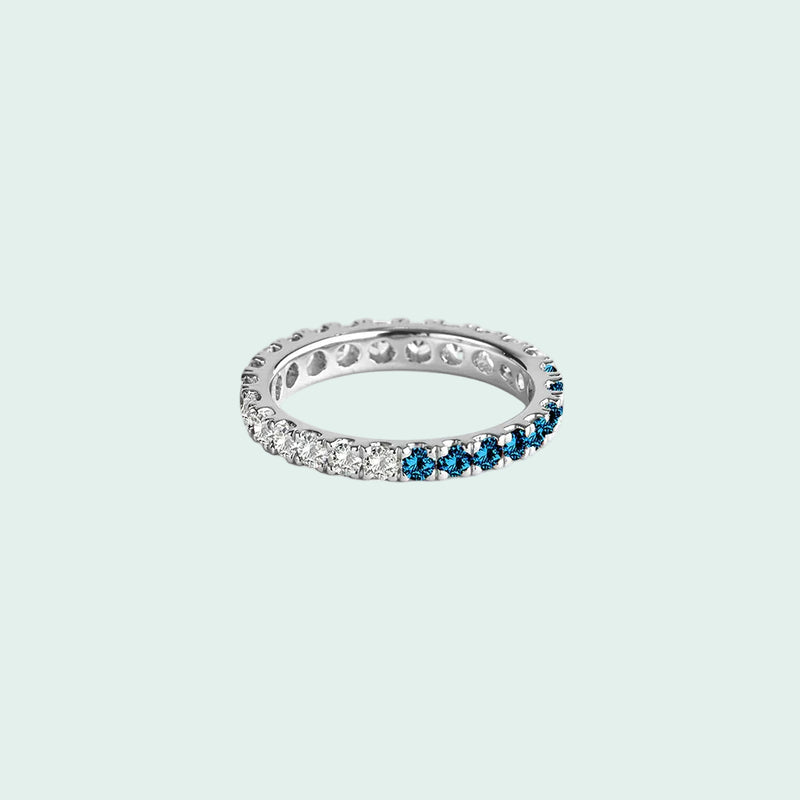white candy pave eternity  (silver)