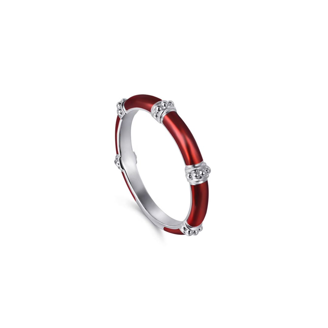 The Bamboo Node Ring (Chrome Green & Rose Gold Edition)