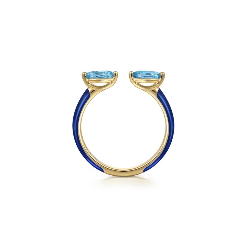 The Capri Kiss Ring (Aquamarine & Chrome Blue Edition)