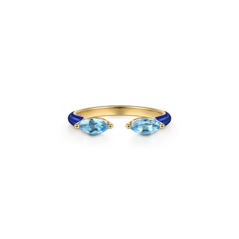 The Capri Kiss Ring (Aquamarine & Magenta Pink Edition)