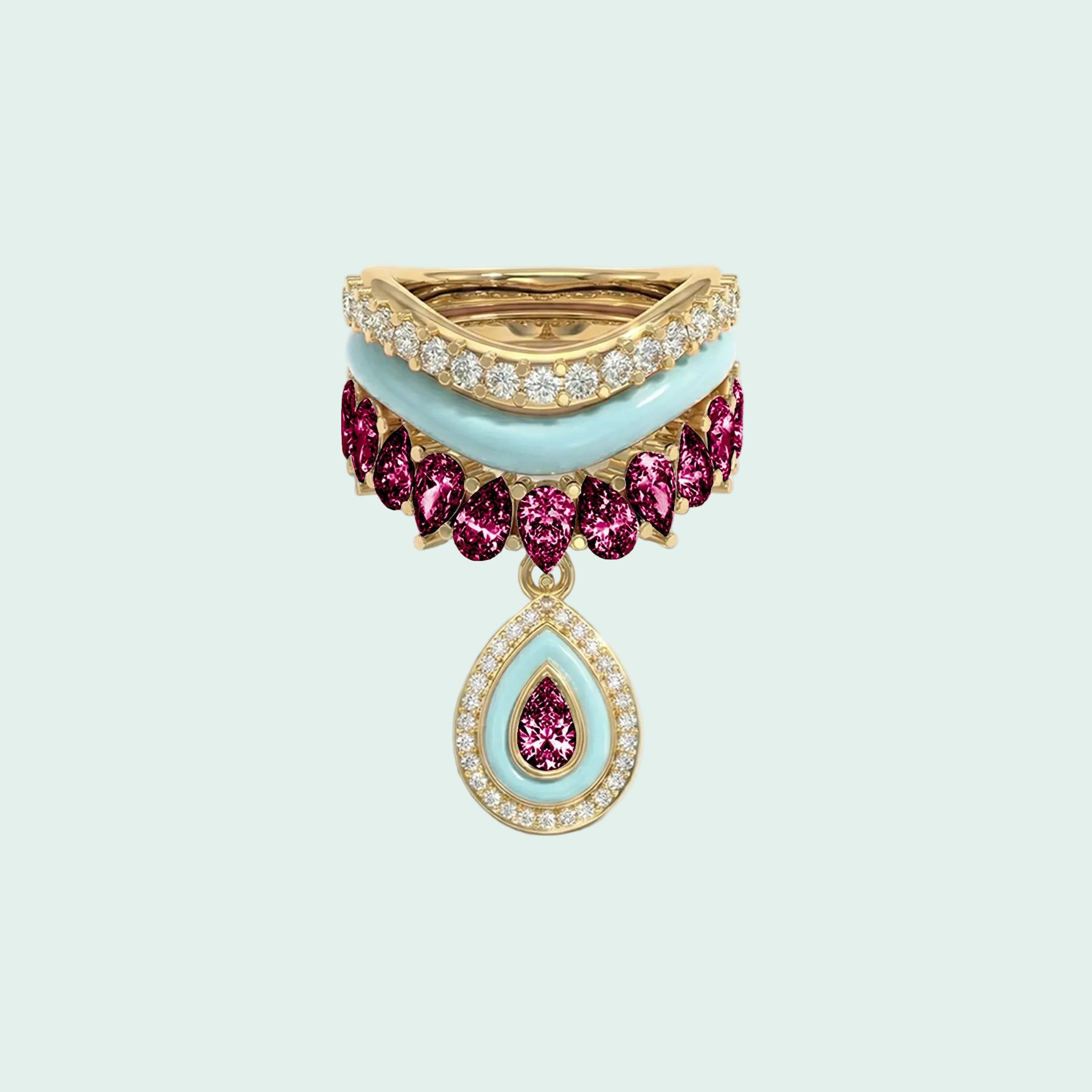 Varna-Volt-Gold Trio Ring Stack