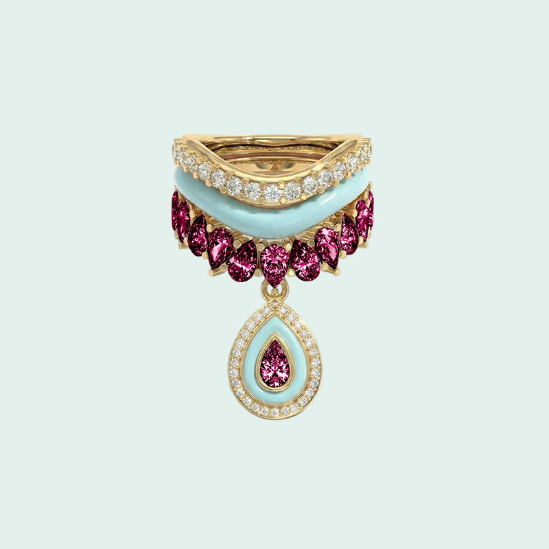 Varna-Volt-Gold Trio Ring Stack