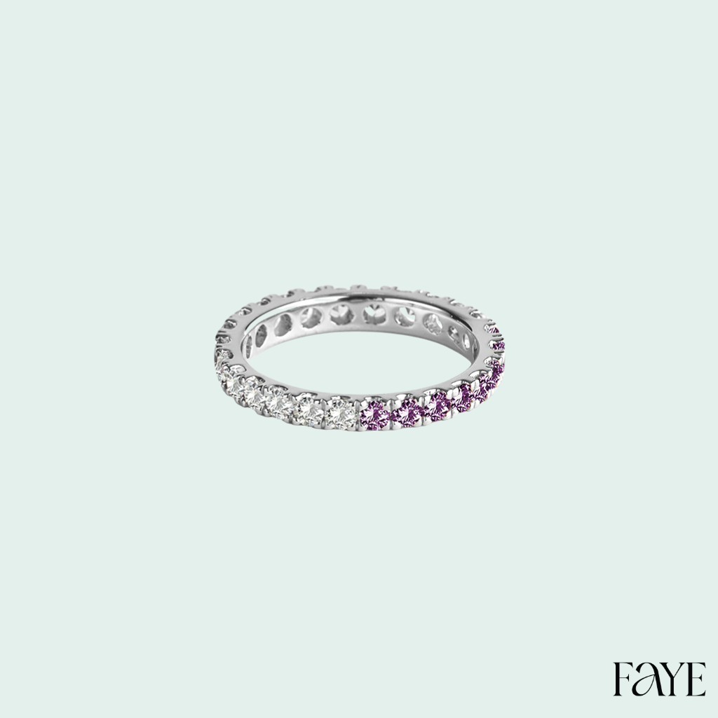 white candy pave eternity  (silver)