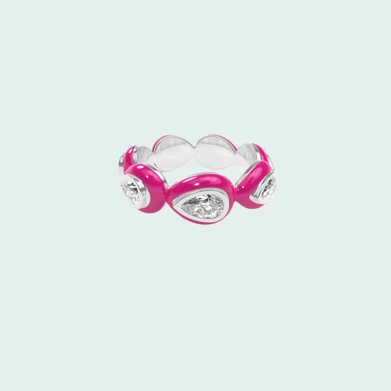 Liquid Tide Teardrop Ring (SILVER)