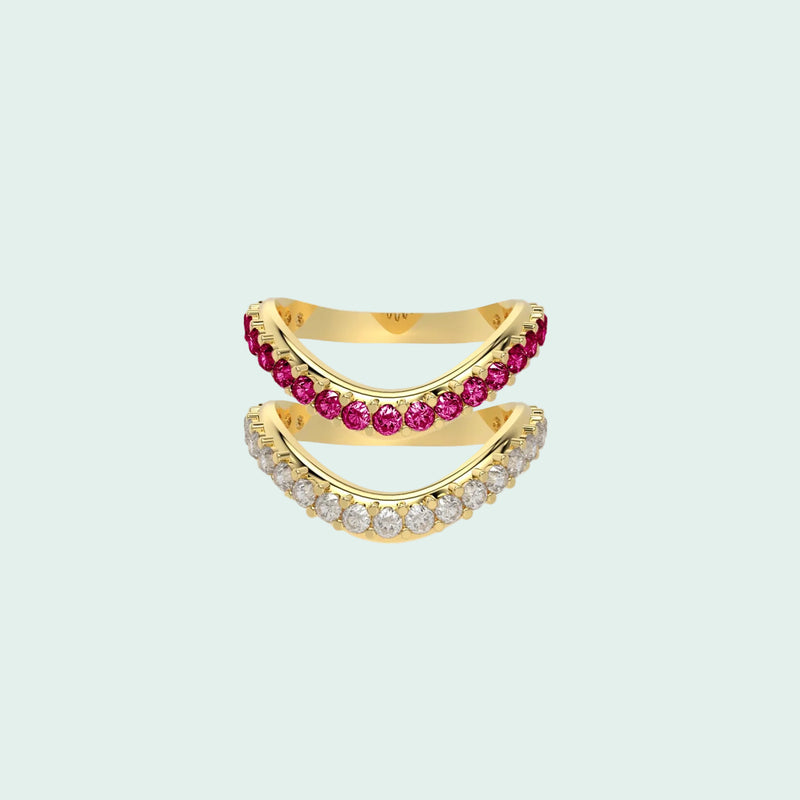 Liquid Tide Dual Band Pavé Ring