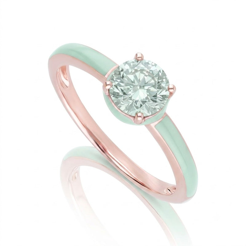 Lumina Emerald-Cut Enamel Ring ( Fuchsia Edition)
