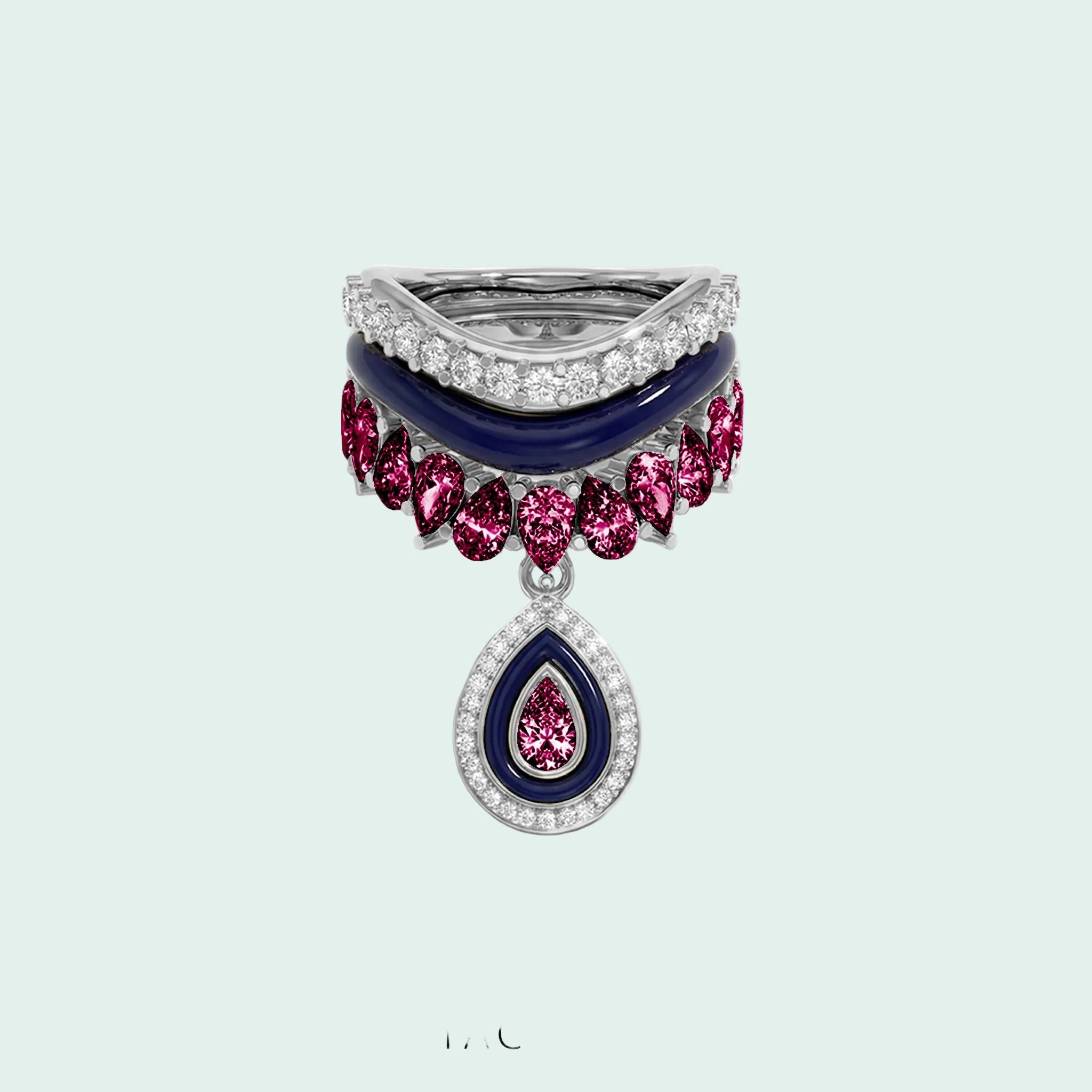 Varna-Volt-Silver Trio Ring Stack