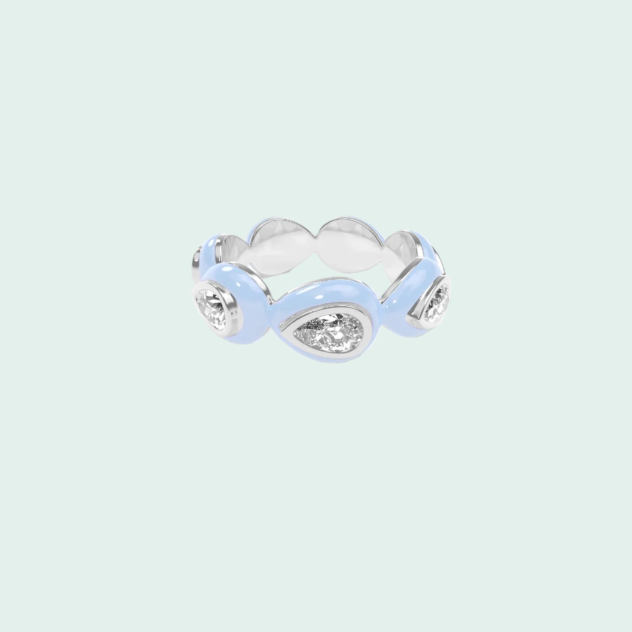Liquid Tide Teardrop Ring (SILVER)