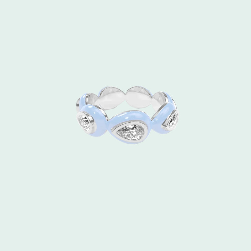 Liquid Tide Teardrop Ring (SILVER)