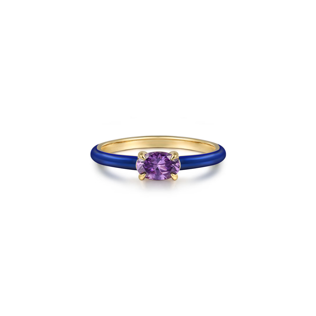 The Petite Pavilion Ring (Amethyst Purple & Chrome Red Edition)
