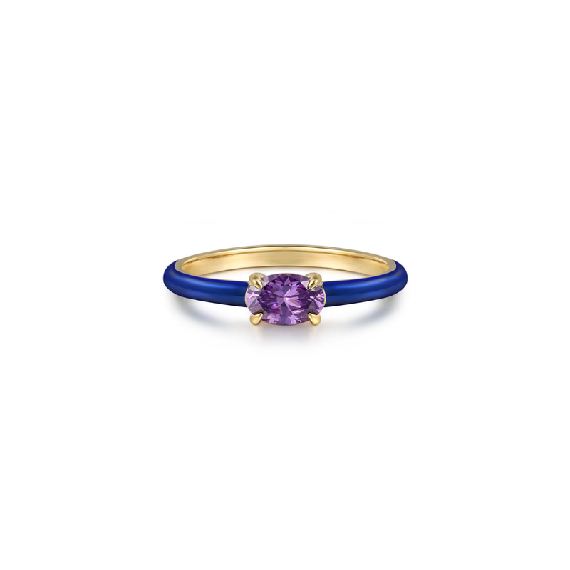 The Petite Pavilion Ring (Amethyst Purple & Chrome Red Edition)