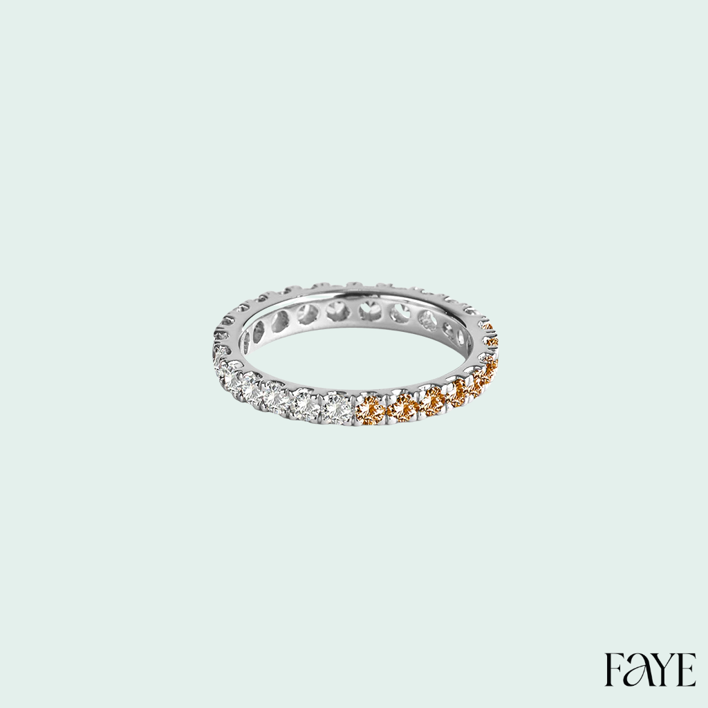 white candy pave eternity  (silver)