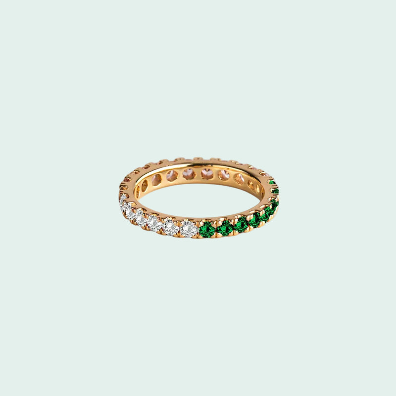 white candy pave eternity (gold)