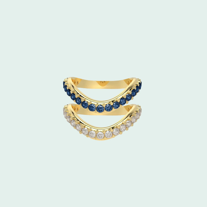 Liquid Tide Dual Band Pavé Ring