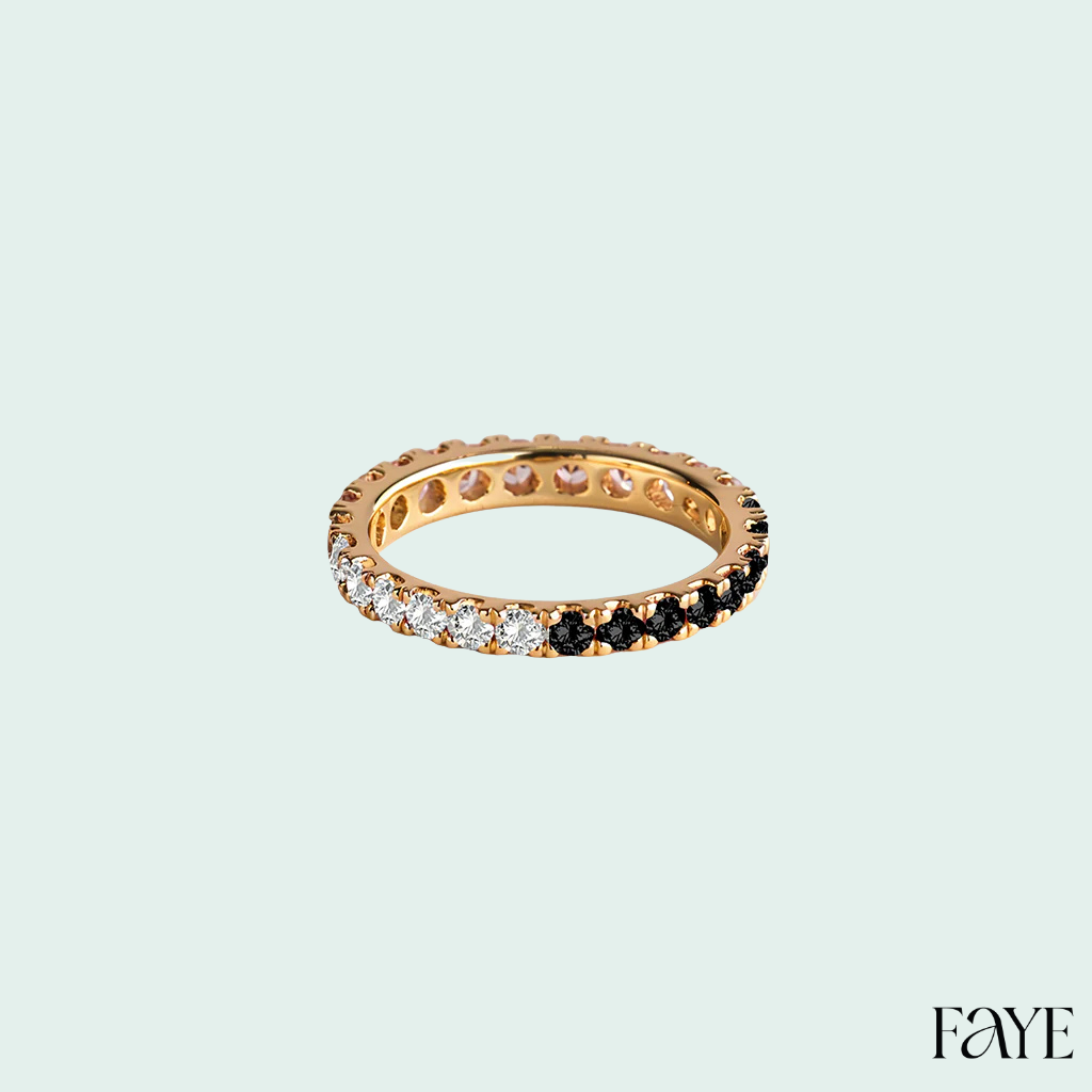 white candy pave eternity (gold)