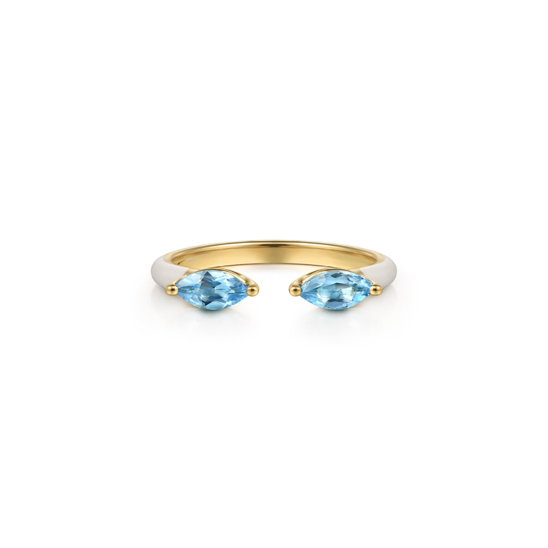 The Capri Kiss Ring (Aquamarine & Chrome Blue Edition)