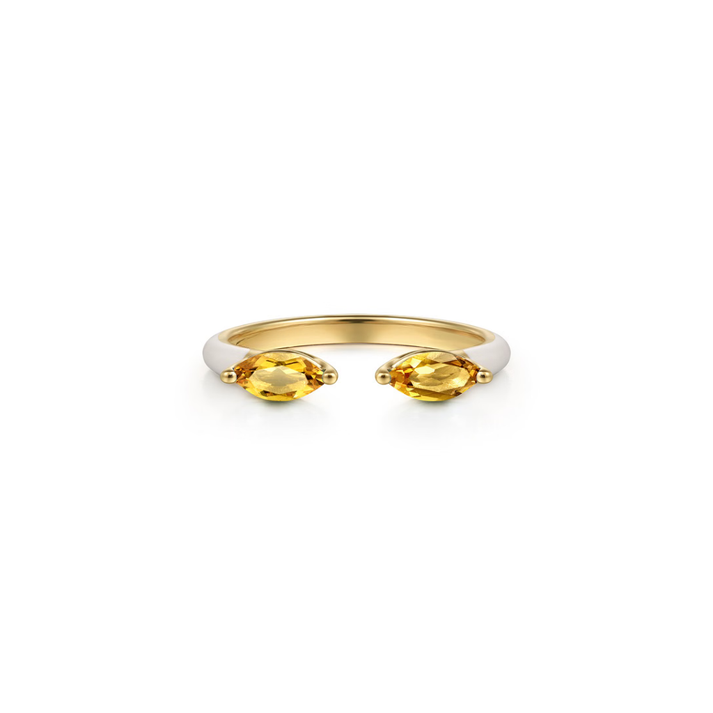 Capri Kiss Ring White Edition (Citrine Yellow)
