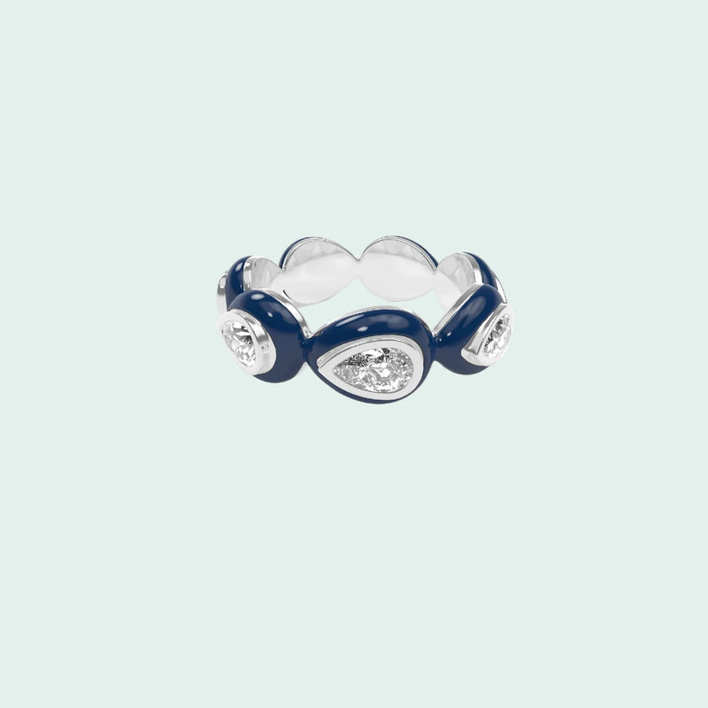 Liquid Tide Teardrop Ring (SILVER)