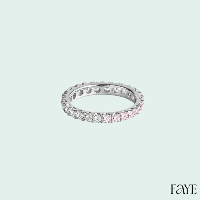 white candy pave eternity  (silver)