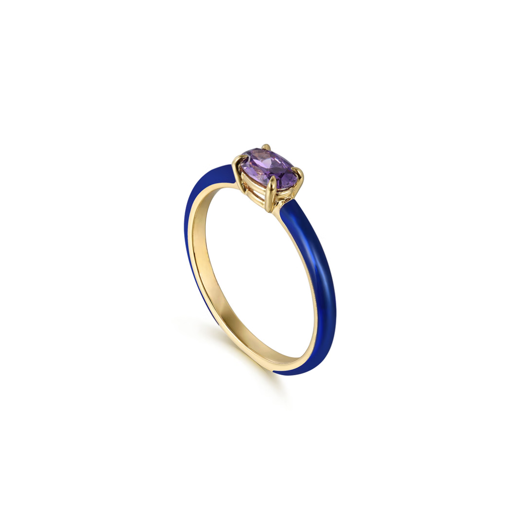 The Petite Pavilion Ring (Amethyst Purple & Chrome Red Edition)