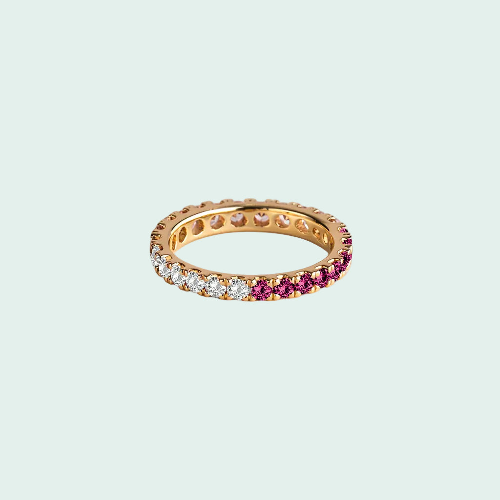 white candy pave eternity (gold)