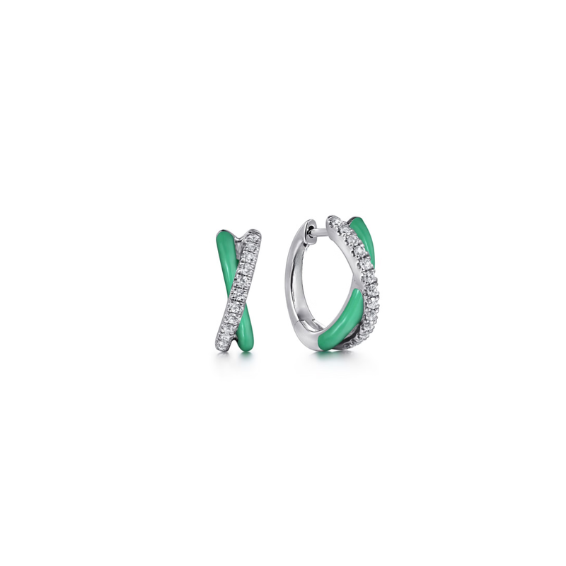 The Crossroads Huggies (Chrome Green & Pave Moissanite Edition)