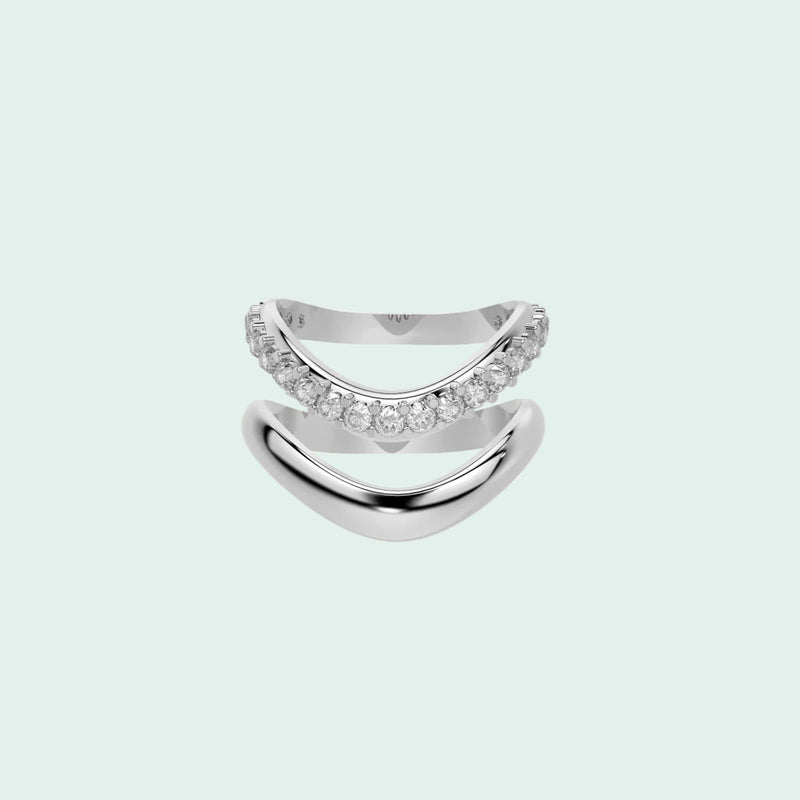 Silver Chrome Echo & Diamond Dip Duo