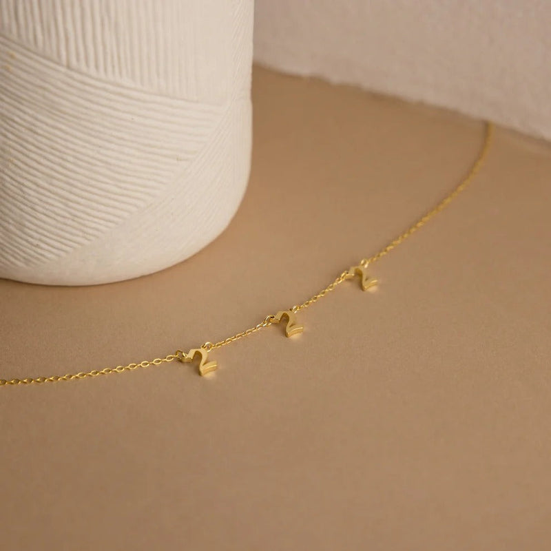 Old English Angel Number Necklace
