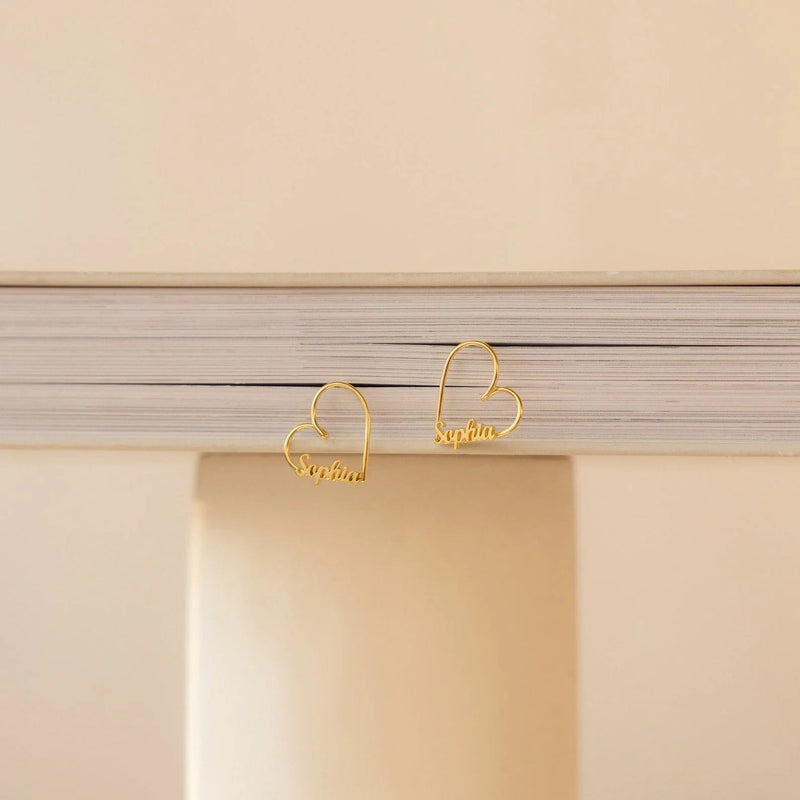 London Heart Name Earrings