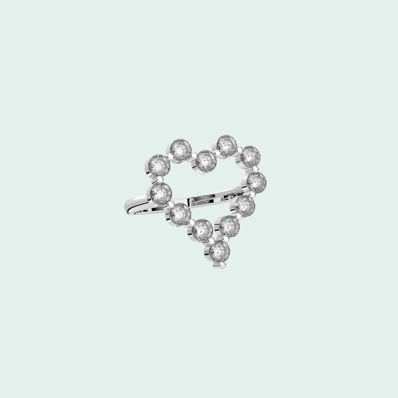 Heart Halo Ring - Silver