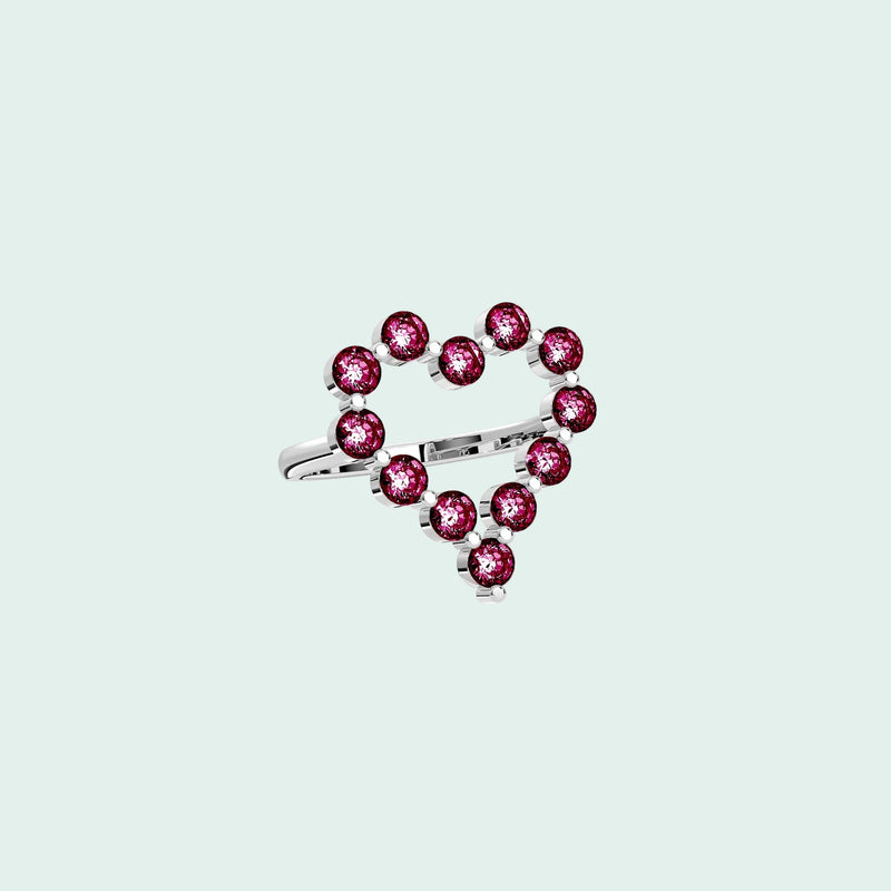 Heart Halo Ring - Silver