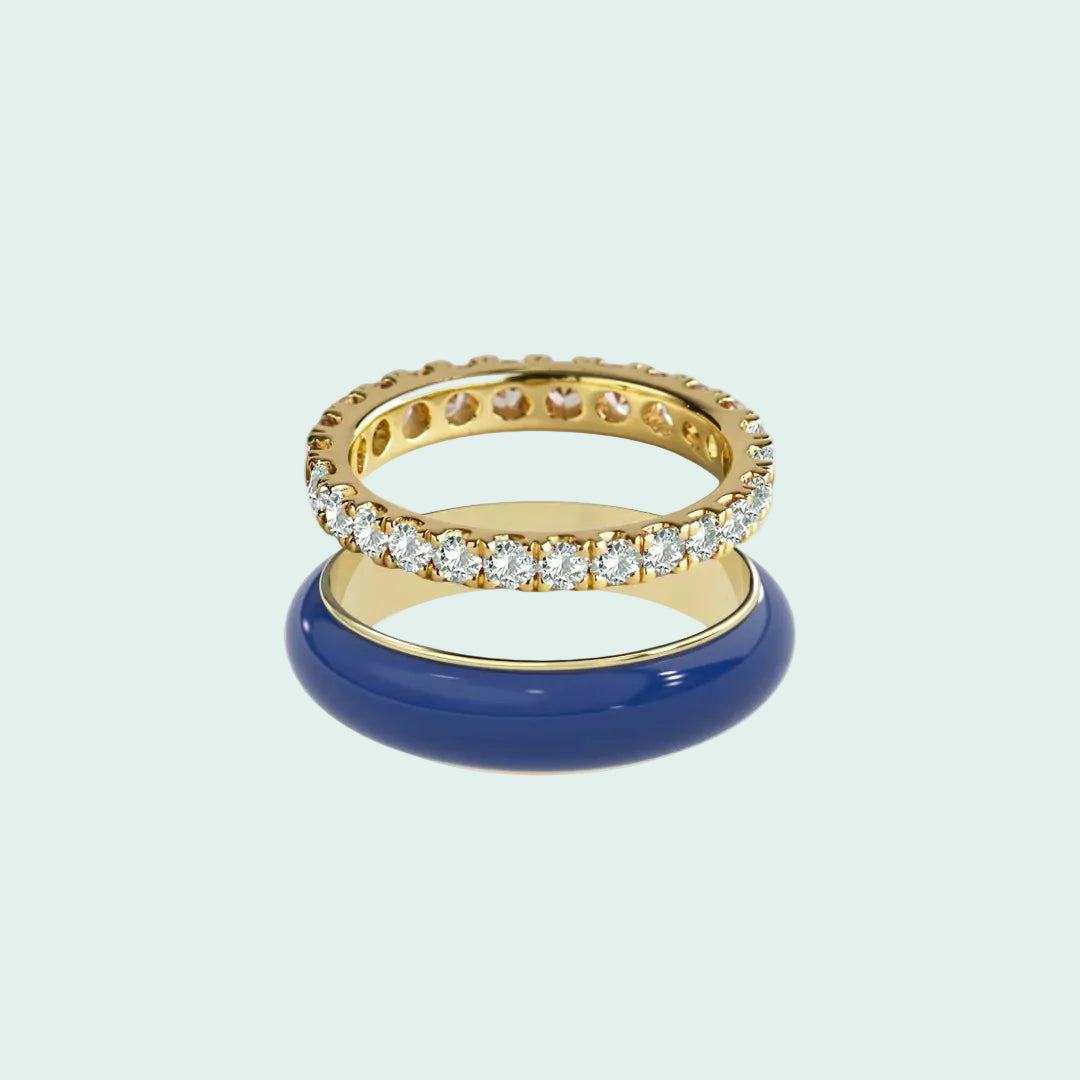 Chroma Orbit Rings-Gold (Set of 2)