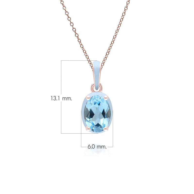 Lumina Round-Cut Enamel Pendant Necklace (Sky Blue Edition)