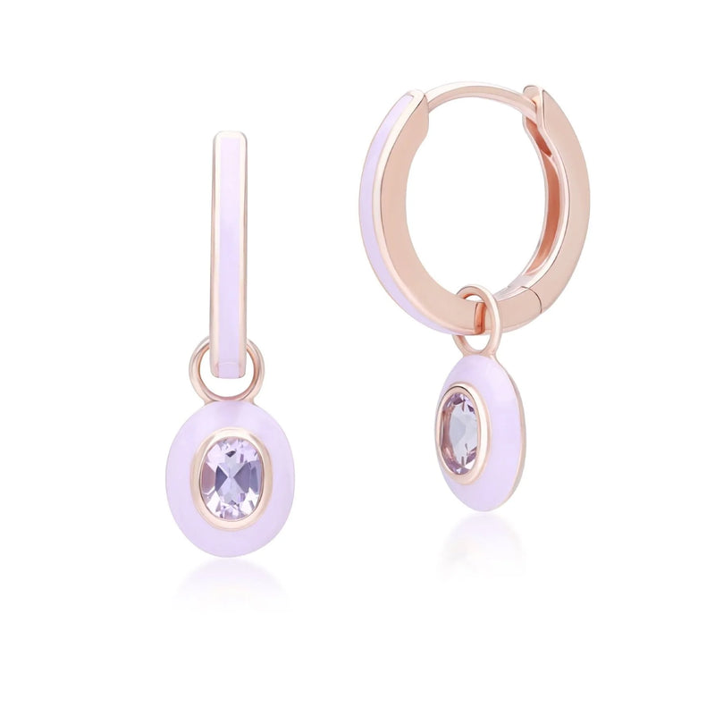 Aura Oval Drop Huggie Earrings (Lavender Edition)