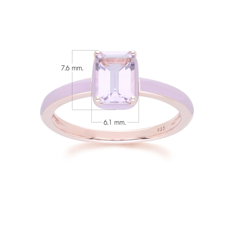Lumina Emerald-Cut Enamel Ring ( Fuchsia Edition)