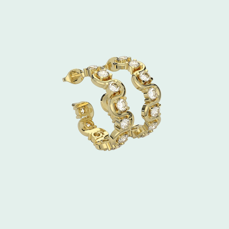 Chrome Current Earrings-Gold