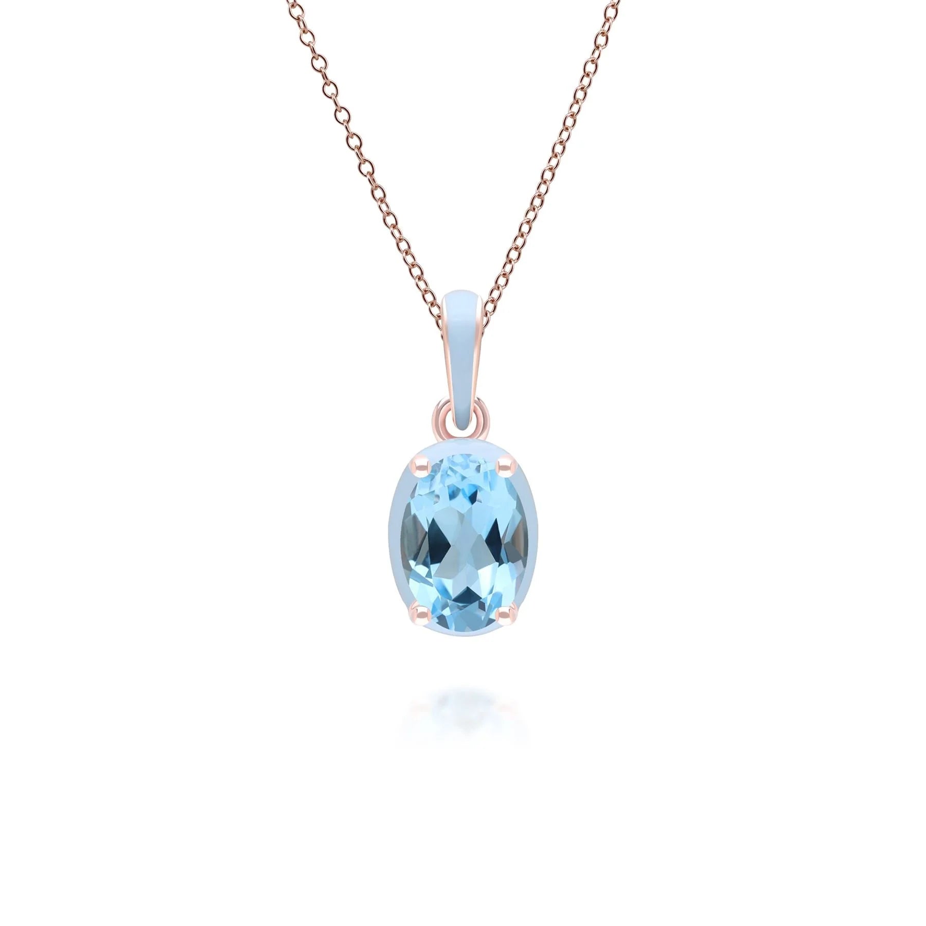 Lumina Oval-Cut Enamel Pendant Necklace (Mint Green & Silver Edition)