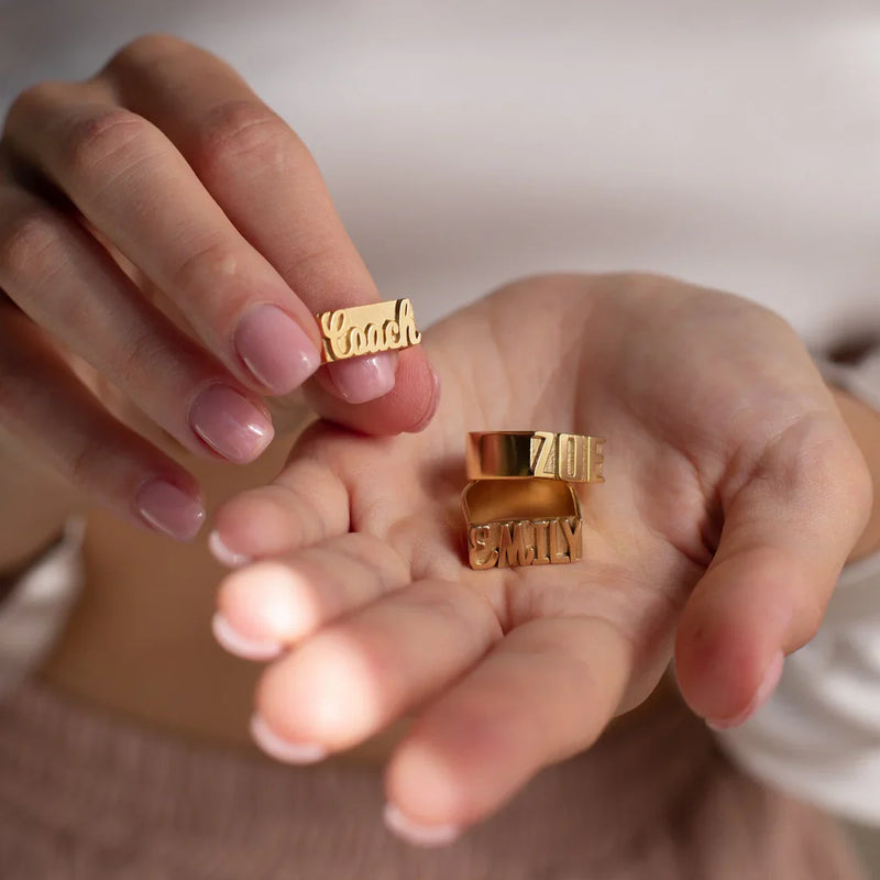 Personalized Bold Name Ring
