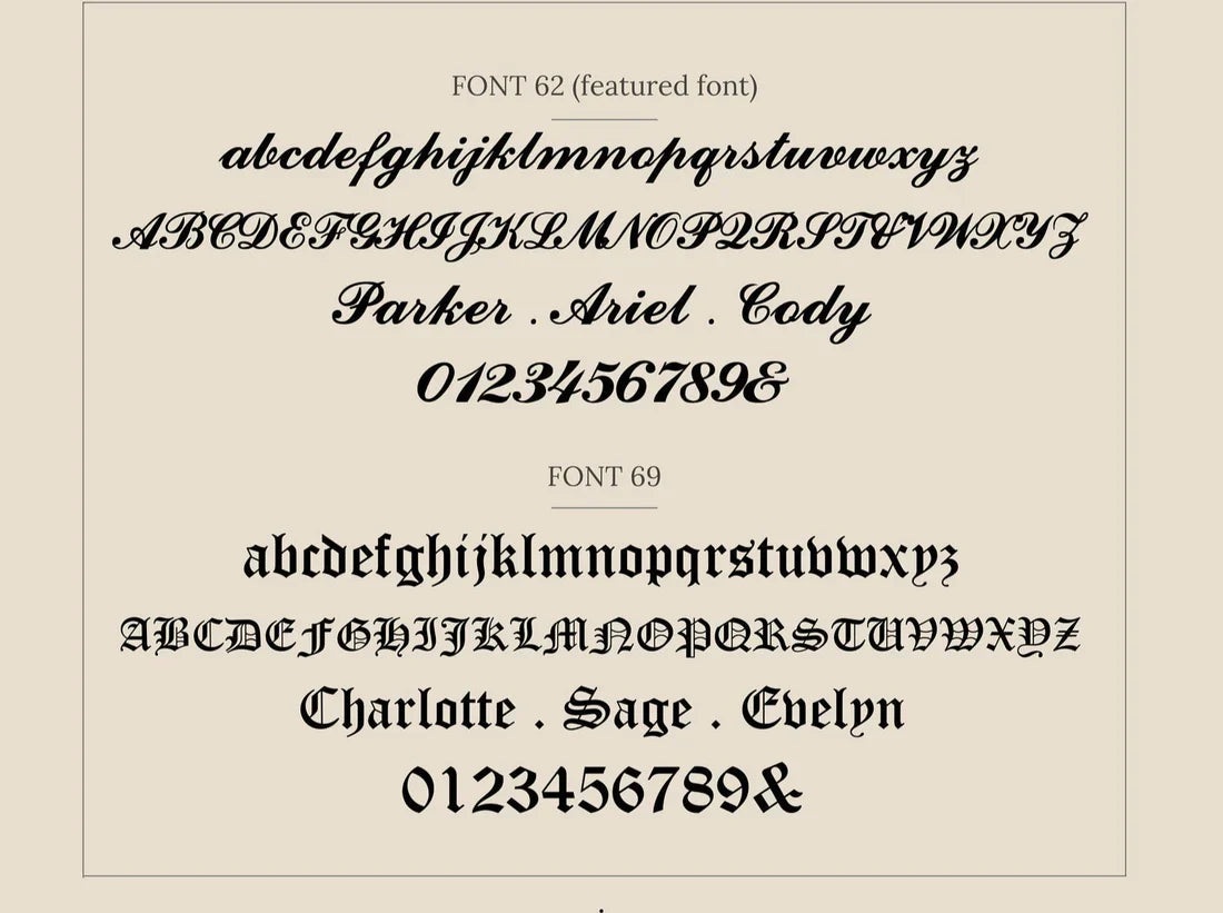 Comparison of two different fonts on a beige background