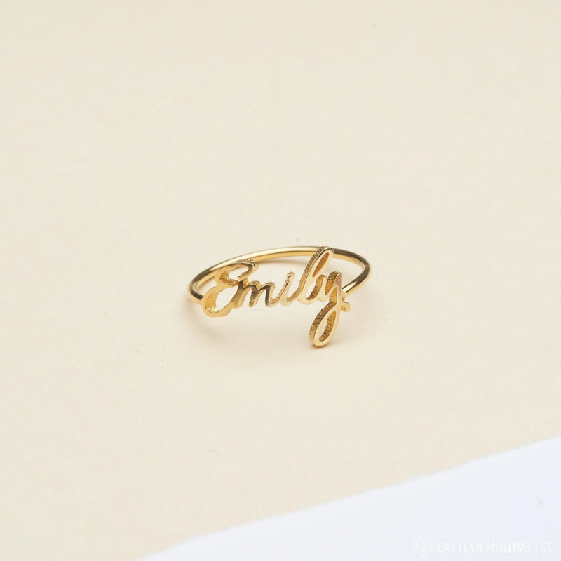 Grace Script Name Ring