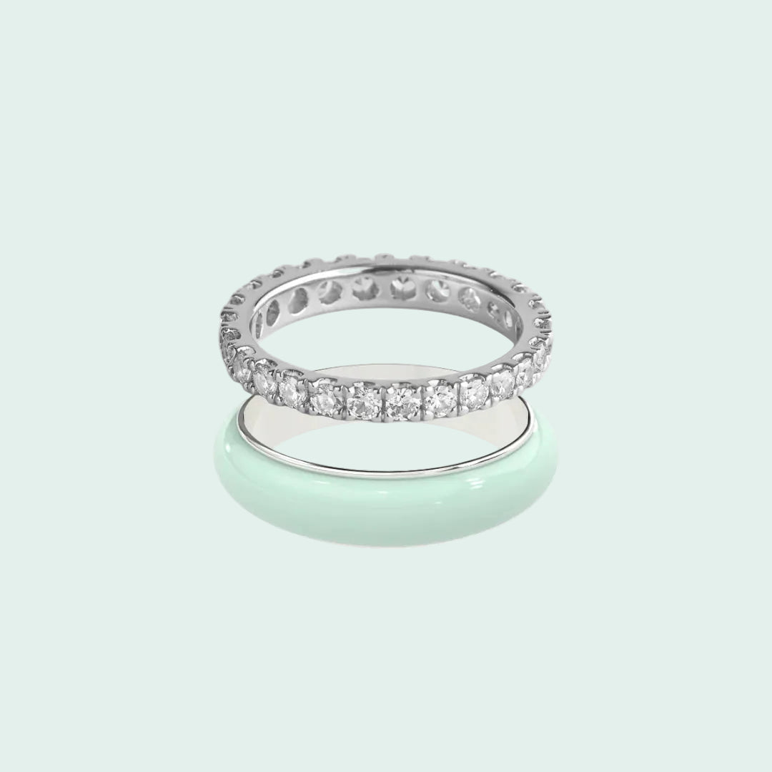 Chroma Orbit Rings-Silver (Set of 2)